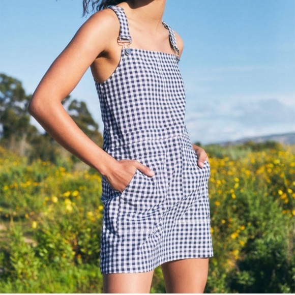 Volcom x Georgia May Jagger Gingham Overall Frochickie Mini Dress XS - Picture 3 of 7
